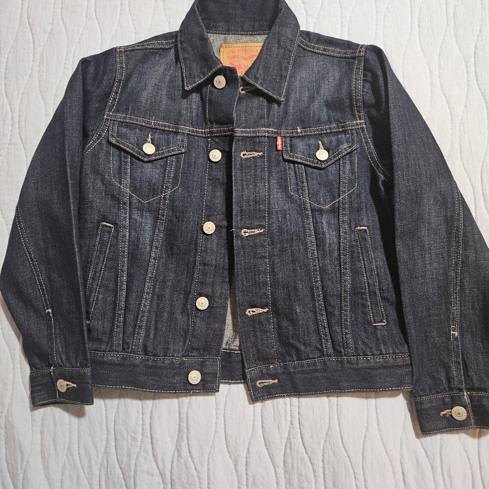 Levi's Cropped Trucker Jean Jacket EUC